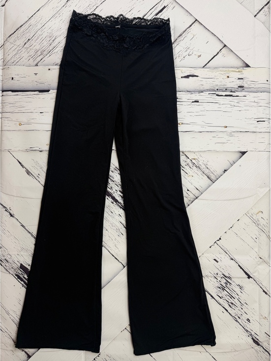 Pants - Festival Fairycore Black Lace Wide Leg Stretch Fitted Pants Women’s Small